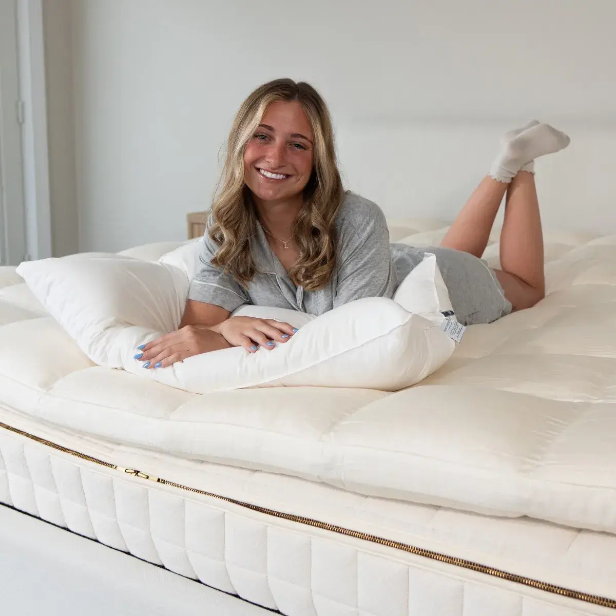 Box Stitched Organic Latex Topper by Naturepedic - Image 2